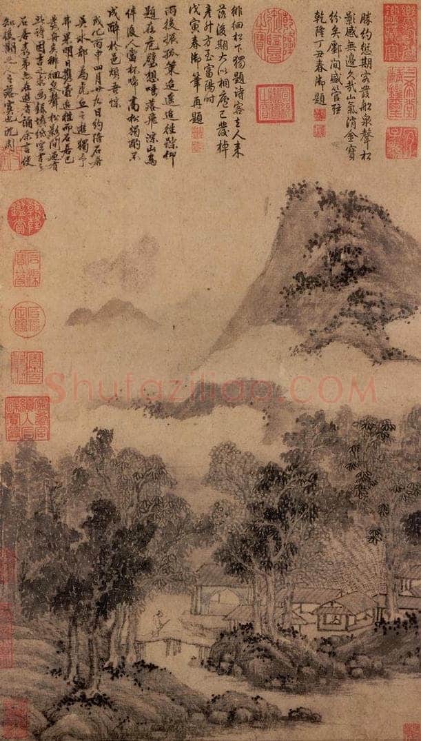 明 沈周 《画山水》 书画作品