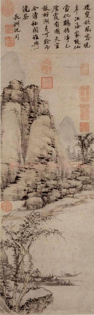 明 沈周 《仿倪瓒笔意》 书画作品