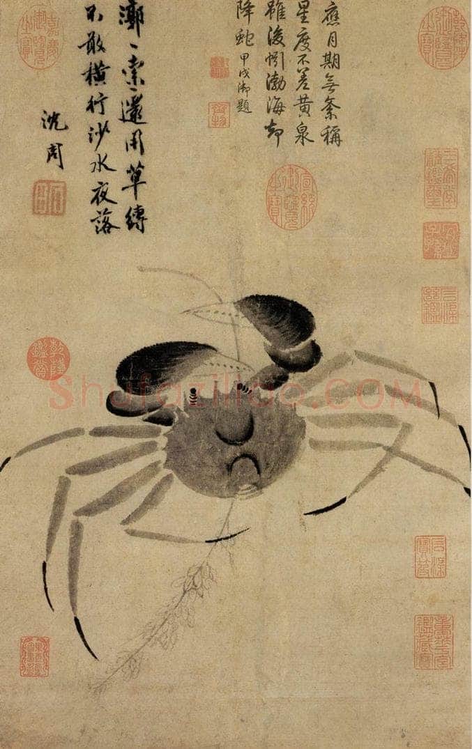 明 沈周 《画郭索图》 书画作品