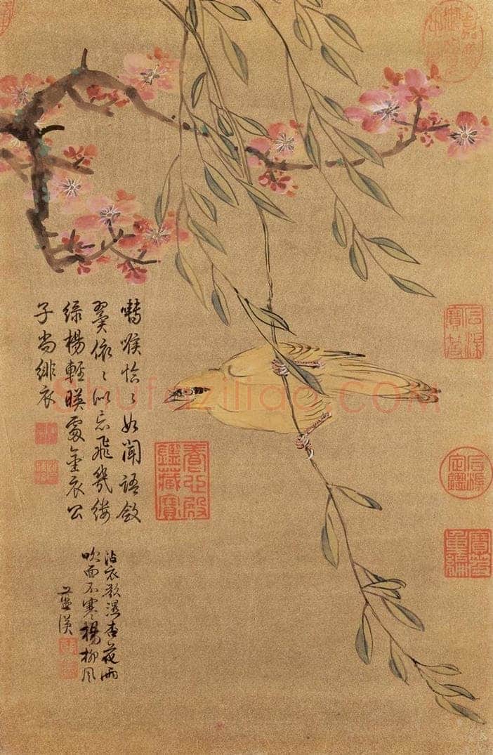 明 蓝瑛 《画花鸟》 书画作品