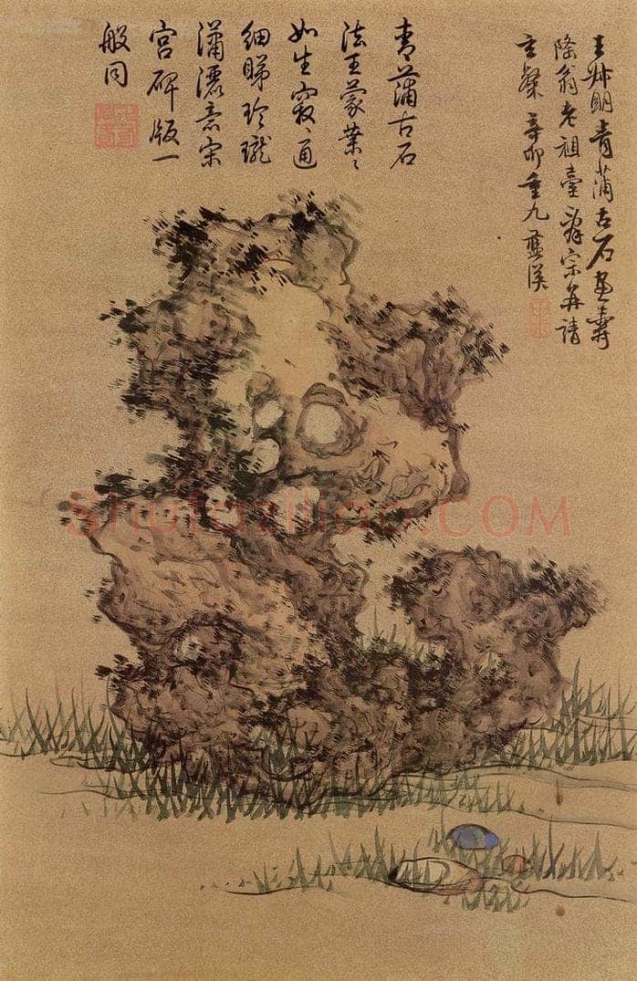 明 蓝瑛 《画花鸟》 书画作品