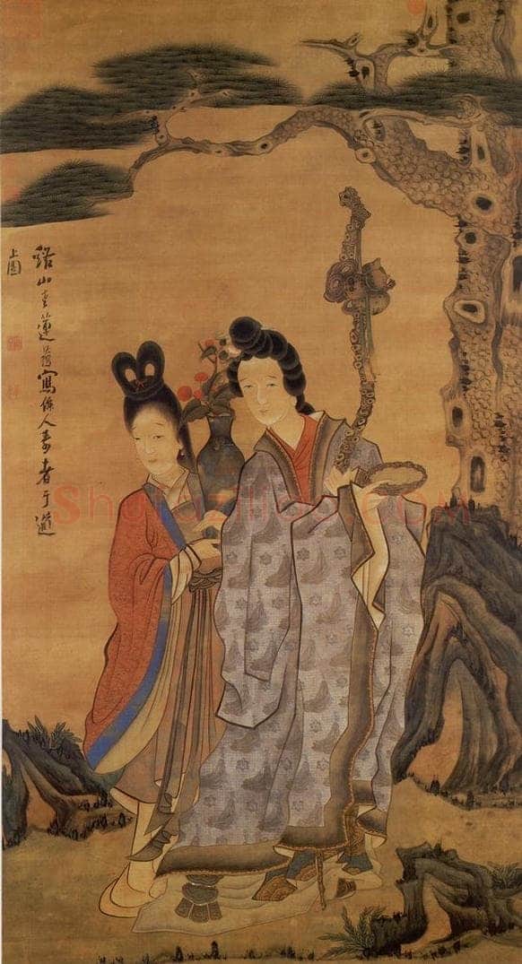 明 陈洪绶 《仙人献寿图》 书画作品