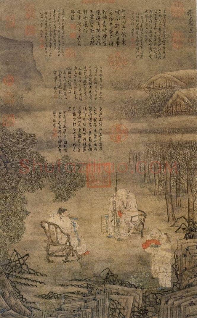 明 崔子忠 《画苏轼留带图》 书画作品