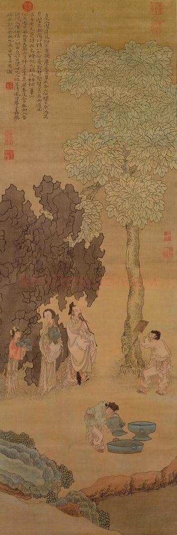 明 崔子忠 《云林洗桐图》 书画作品
