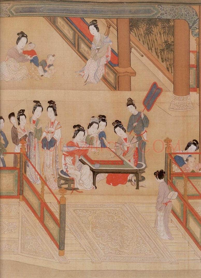 明 仇英 《汉宫春晓》 书画作品