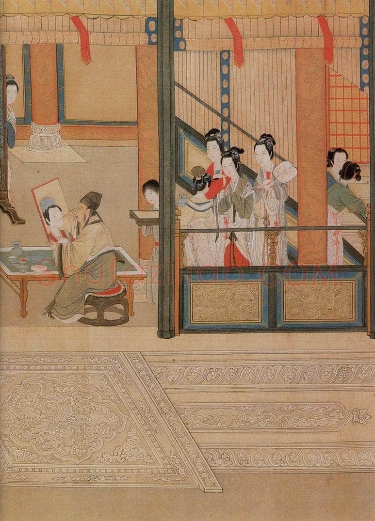 明 仇英 《汉宫春晓》 书画作品