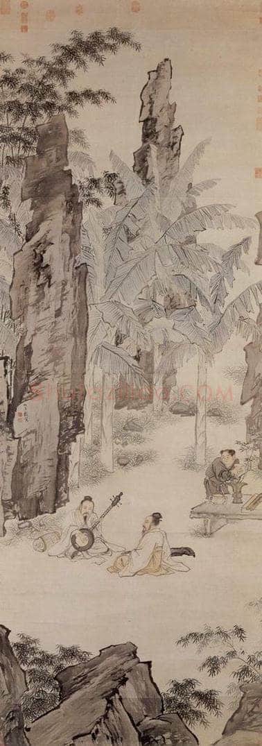 明 仇英 《蕉陰结夏》 书画作品
