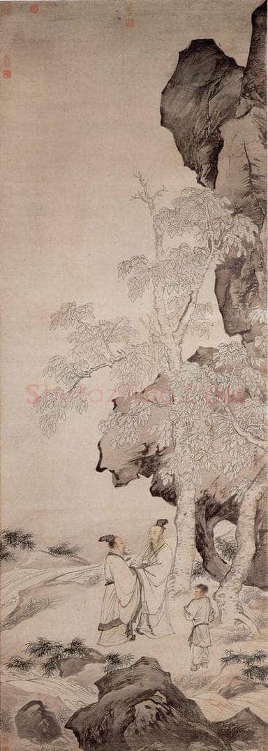 明 仇英 《桐陰清话》 书画作品