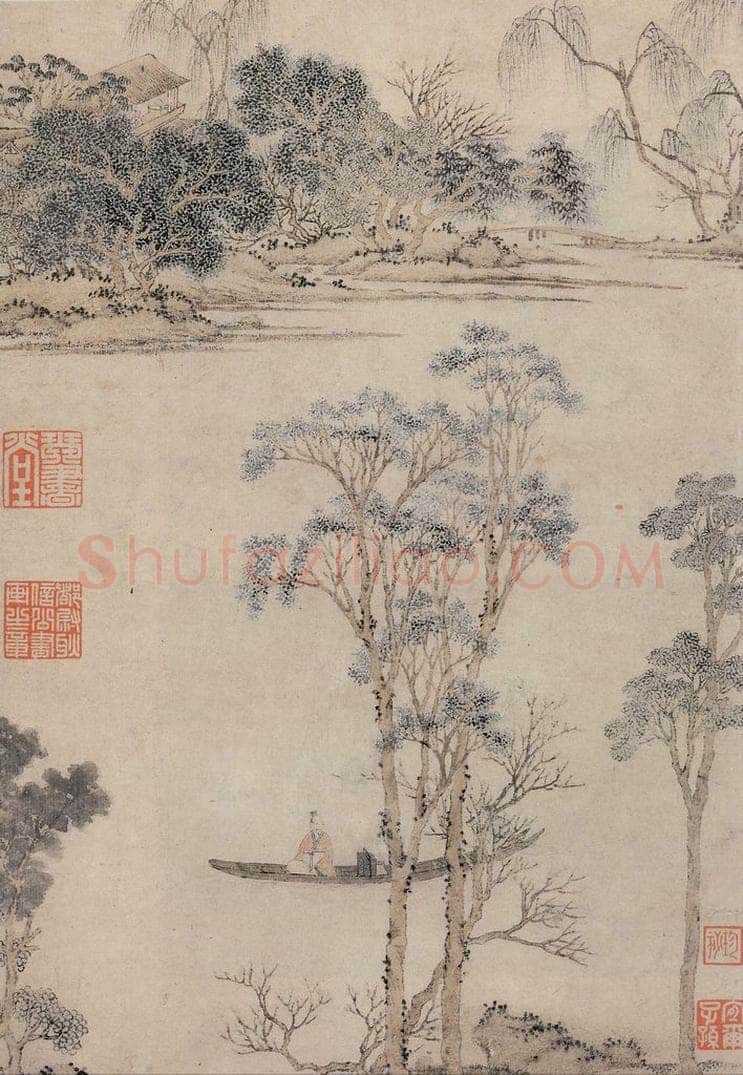 明 文徵明 《江南春图》 书画作品