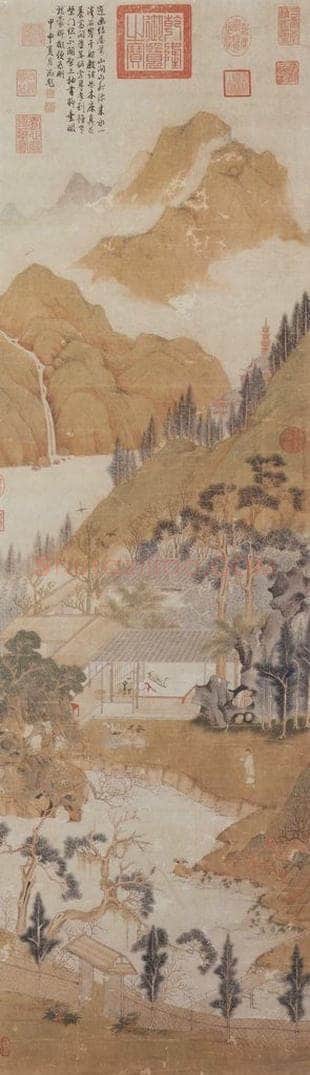 明 仇英 《林亭佳趣》 书画作品