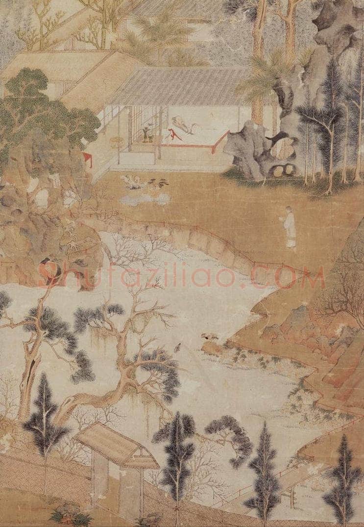 明 仇英 《林亭佳趣》 书画作品