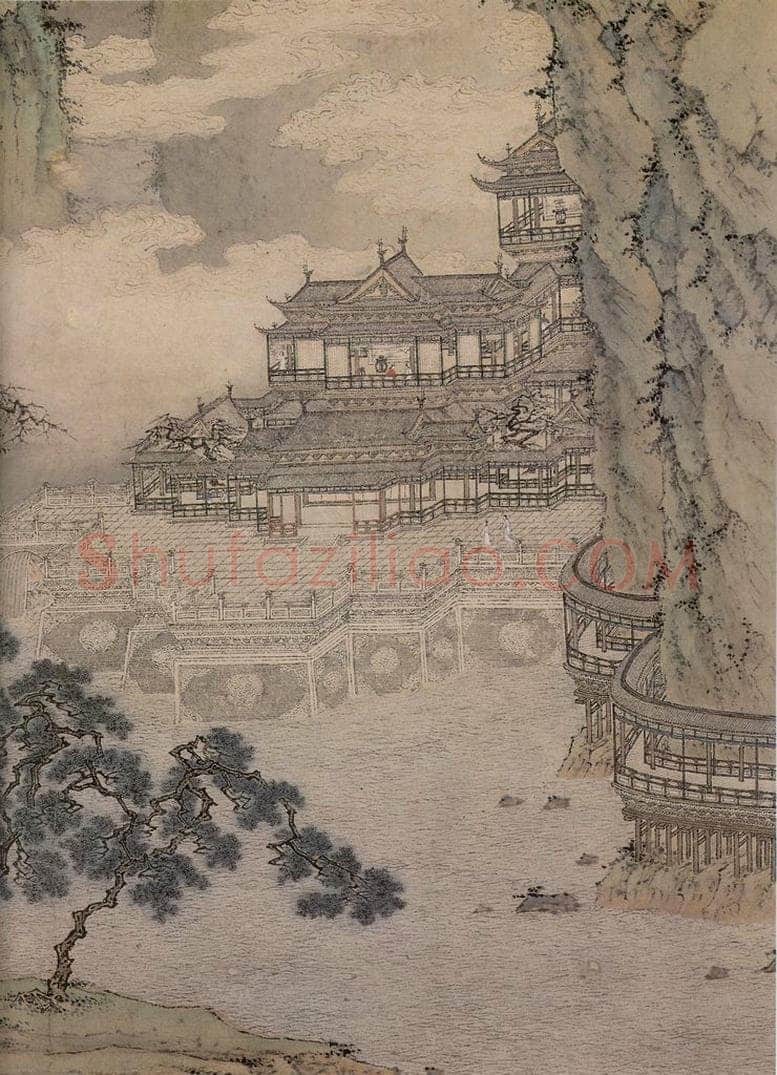 明 仇英 《云溪仙馆图》 书画作品