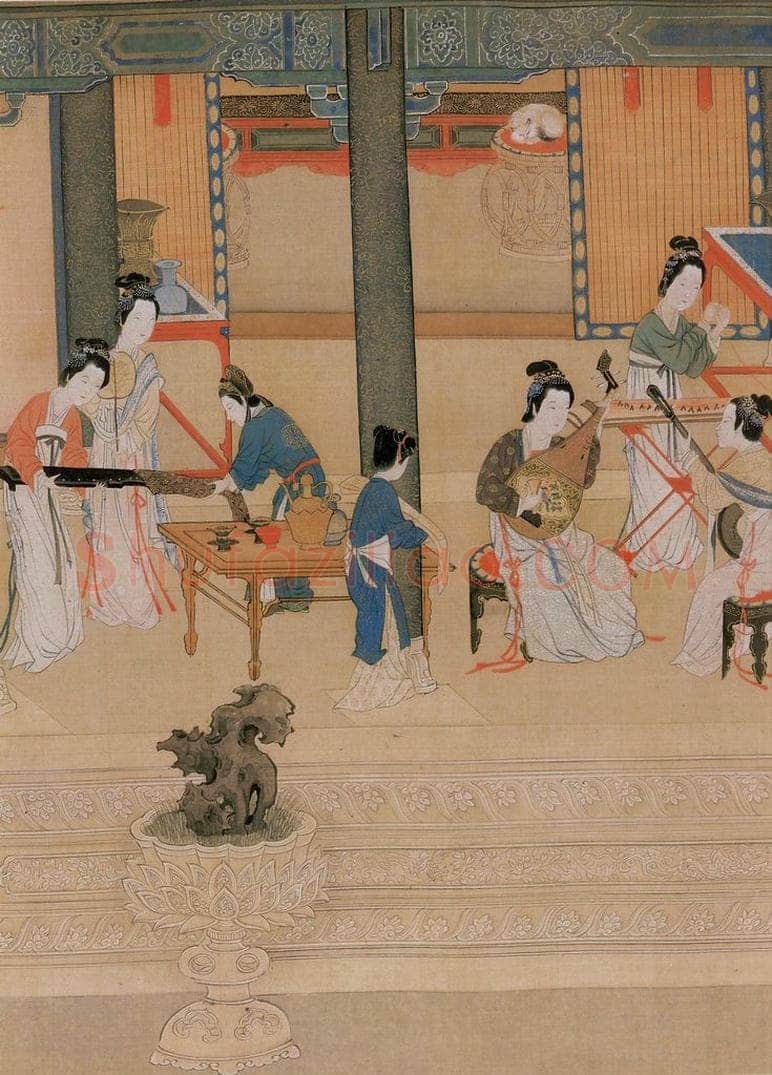明 仇英 《汉宫春晓》 书画作品