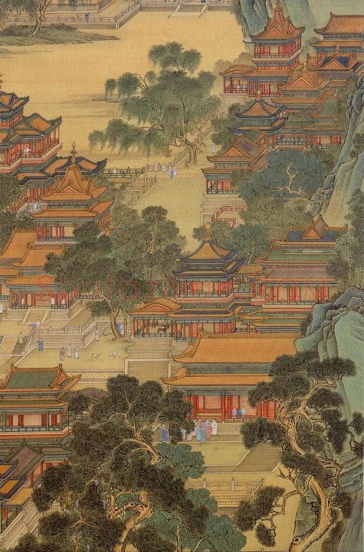 清 院本 《新丰图》 书画作品