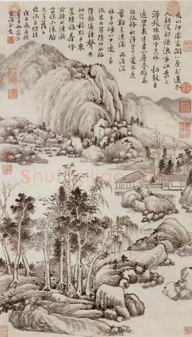 清朝 恽寿平 画山水 书画作品