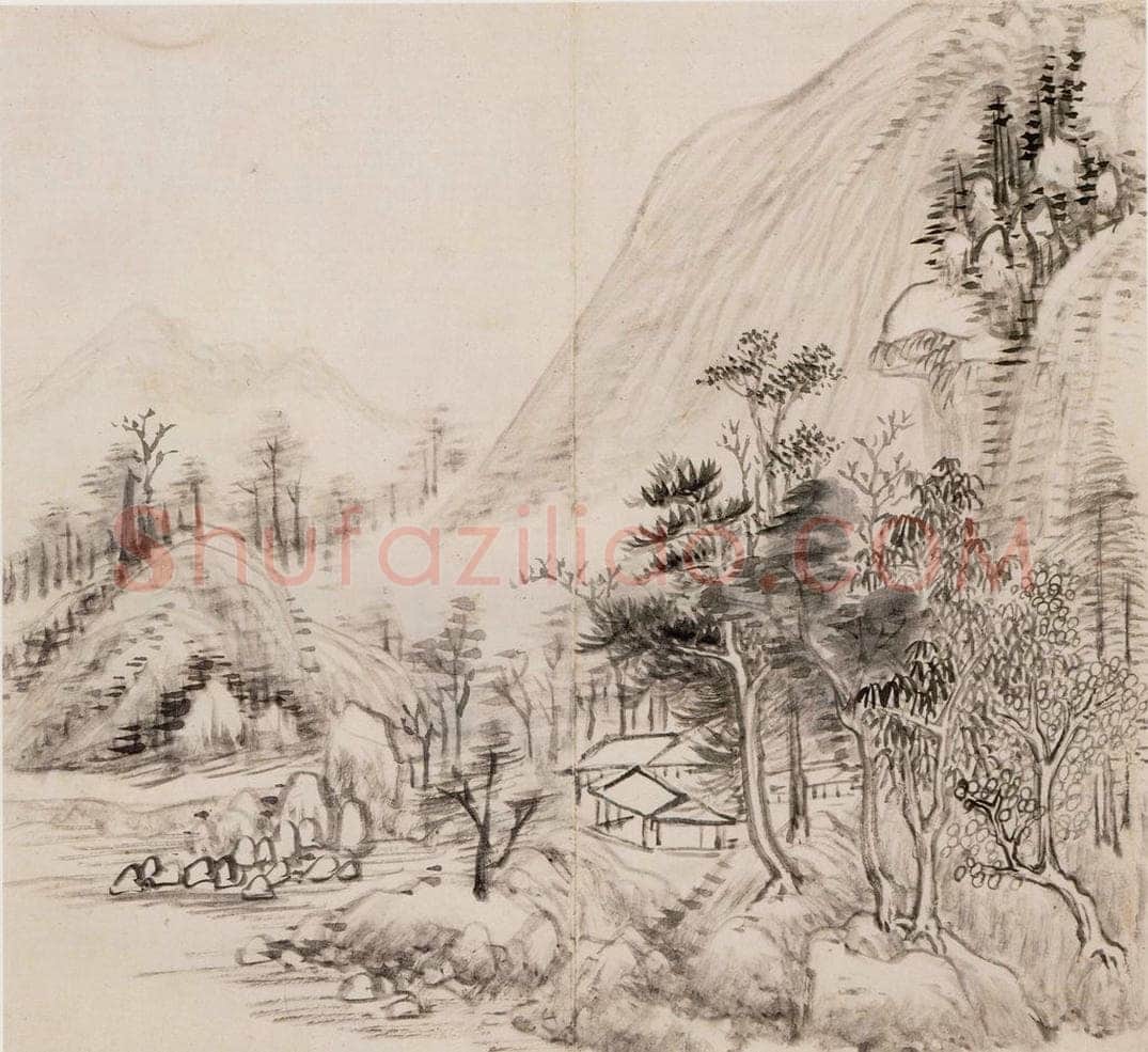 清朝 恽寿平 仿古山水 书画作品