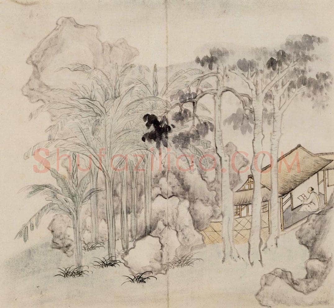 清朝 恽寿平 仿古山水 书画作品