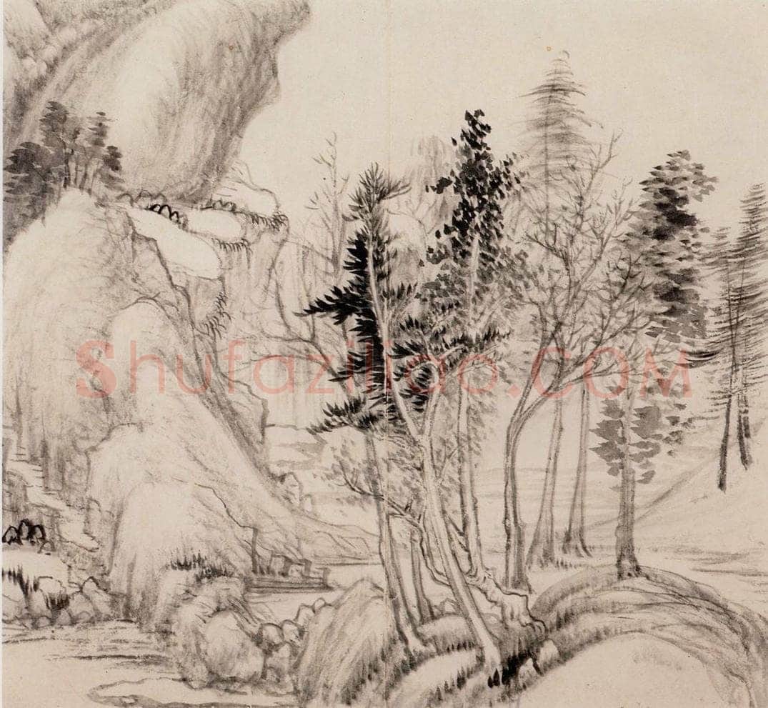 清朝 恽寿平 仿古山水 书画作品