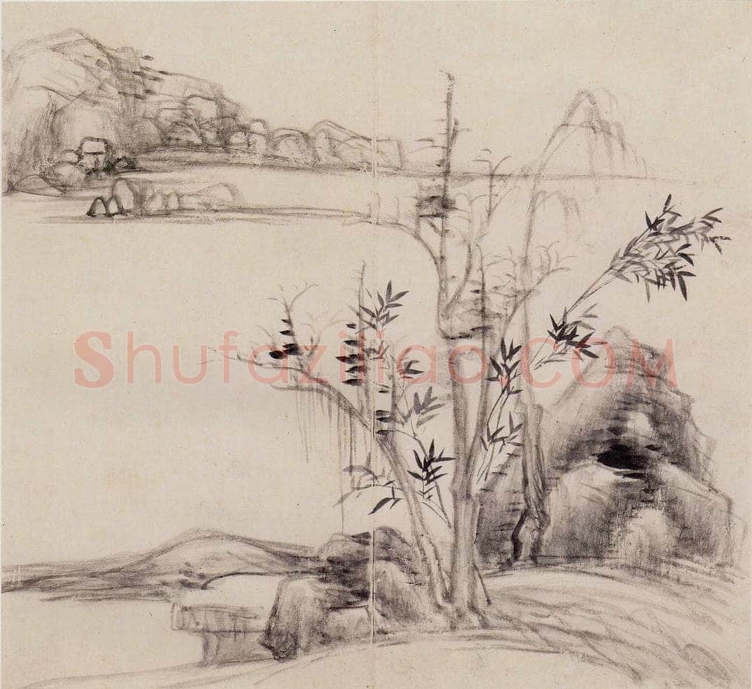清朝 恽寿平 仿古山水 书画作品