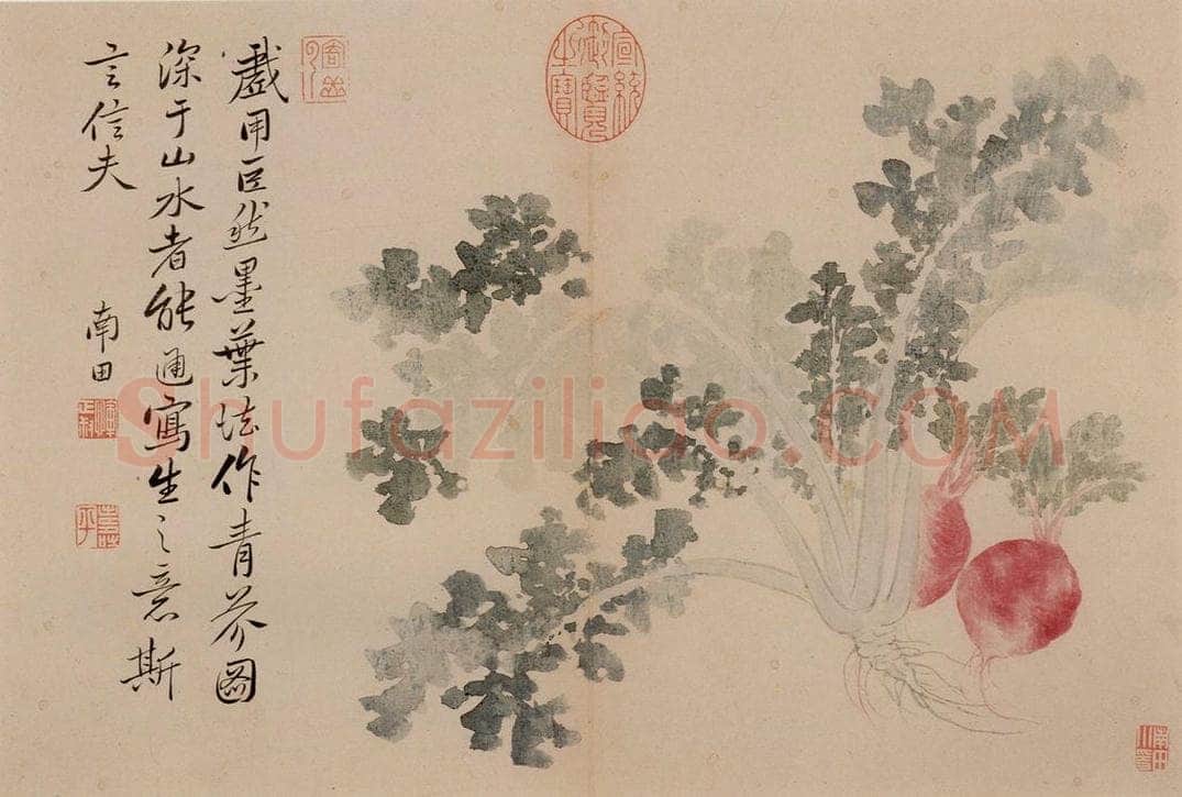 清朝 恽寿平 写生 书画作品