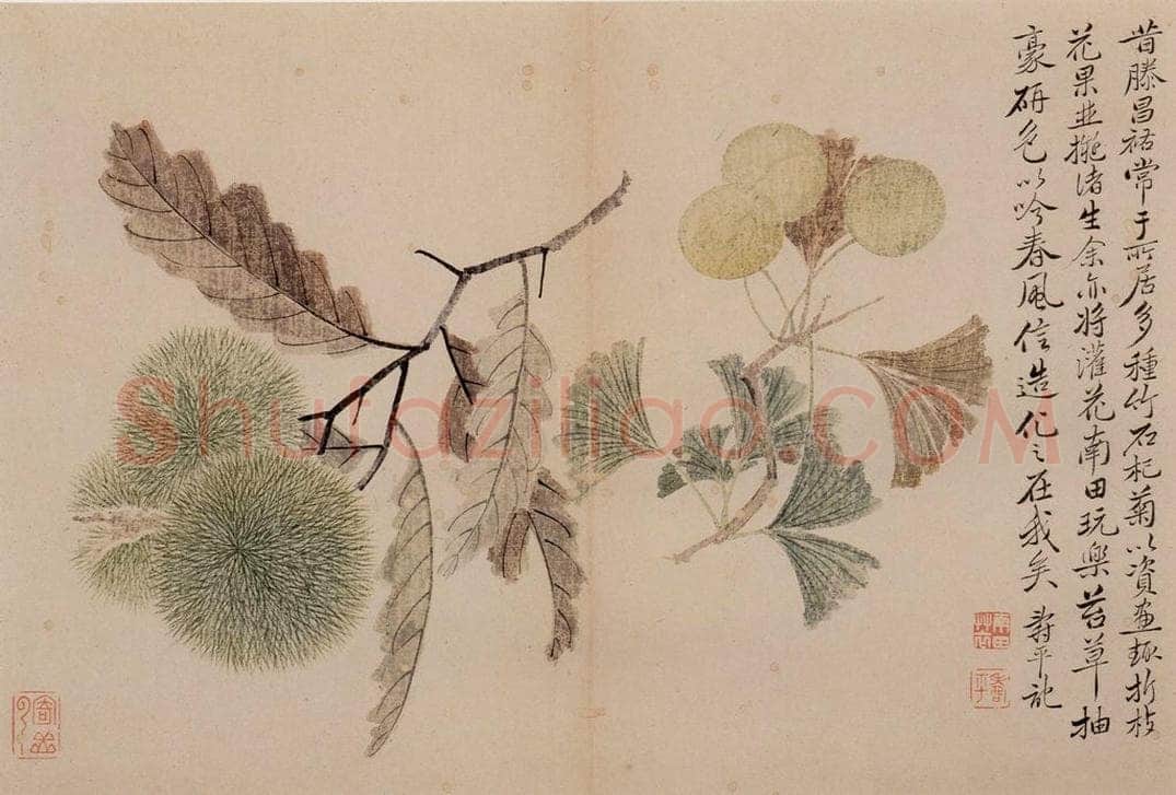 清朝 恽寿平 写生 书画作品