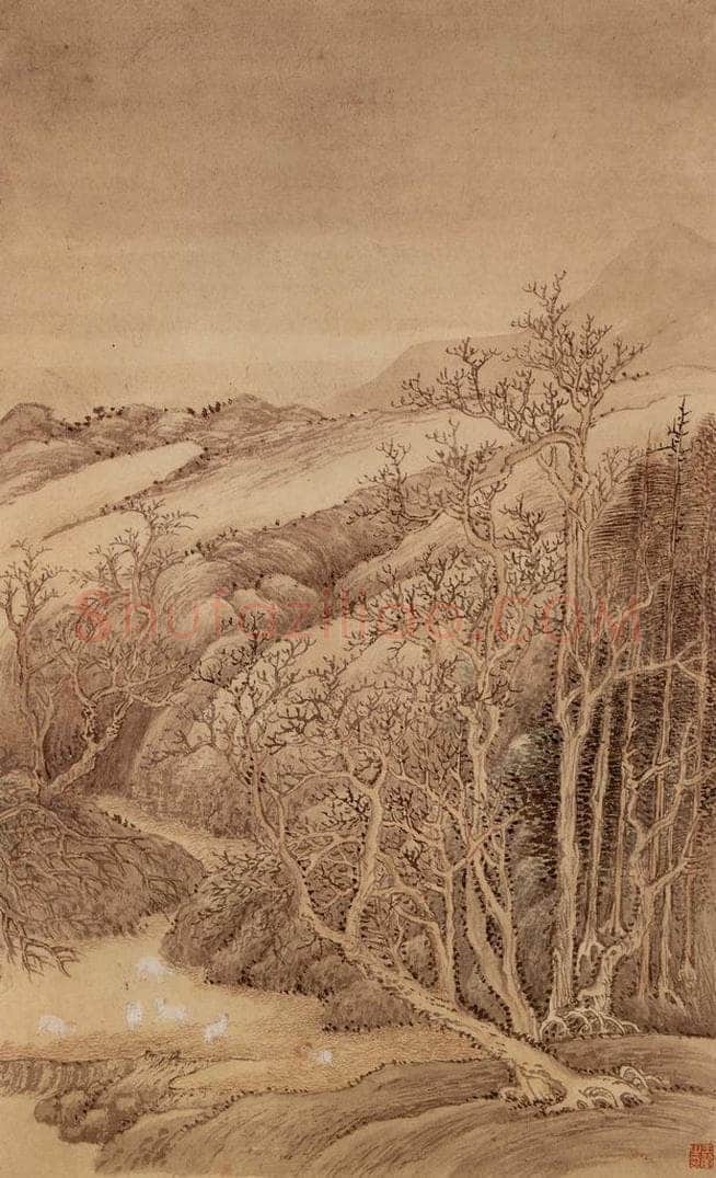 清 王翚 《临唐宋各家山水(十二开)》 书画作品