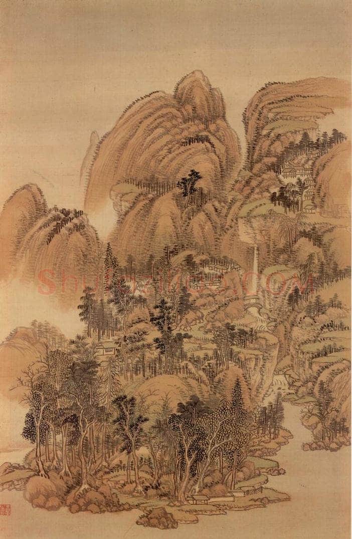 清 王翚 《临唐宋各家山水(十二开)》 书画作品