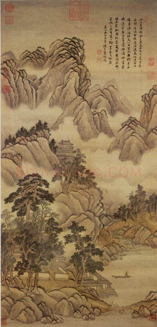 清 王翚 《临许道宁山水》 书画作品