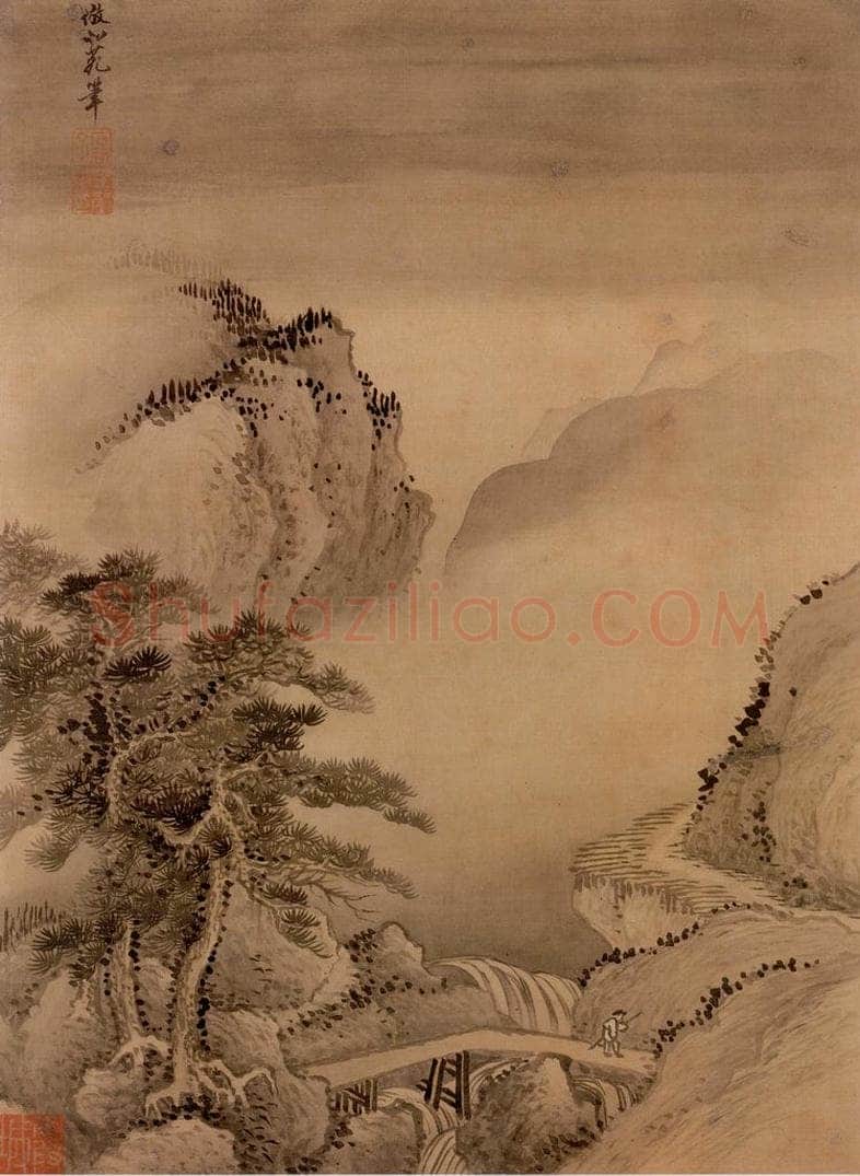 清 王翚 《山水画(十开)》 书画作品