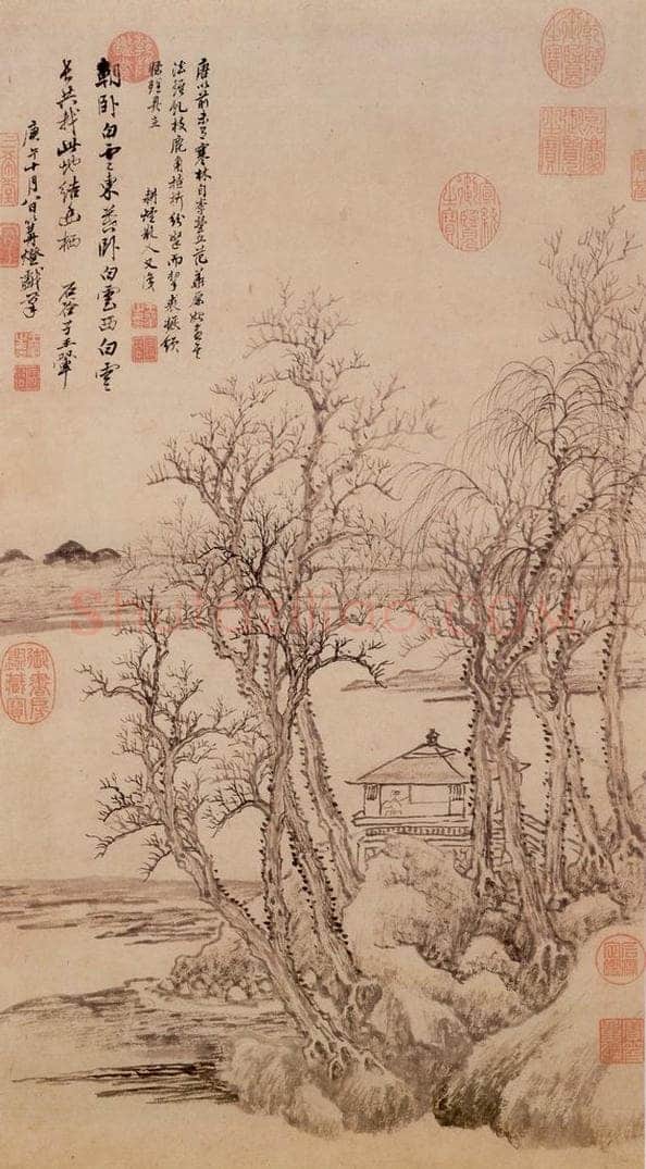 清 王翚 《画寒林小景》 书画作品