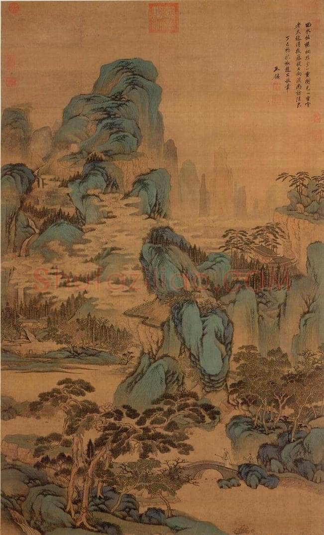清 王鉴 《仿赵孟頫山水》 书画作品