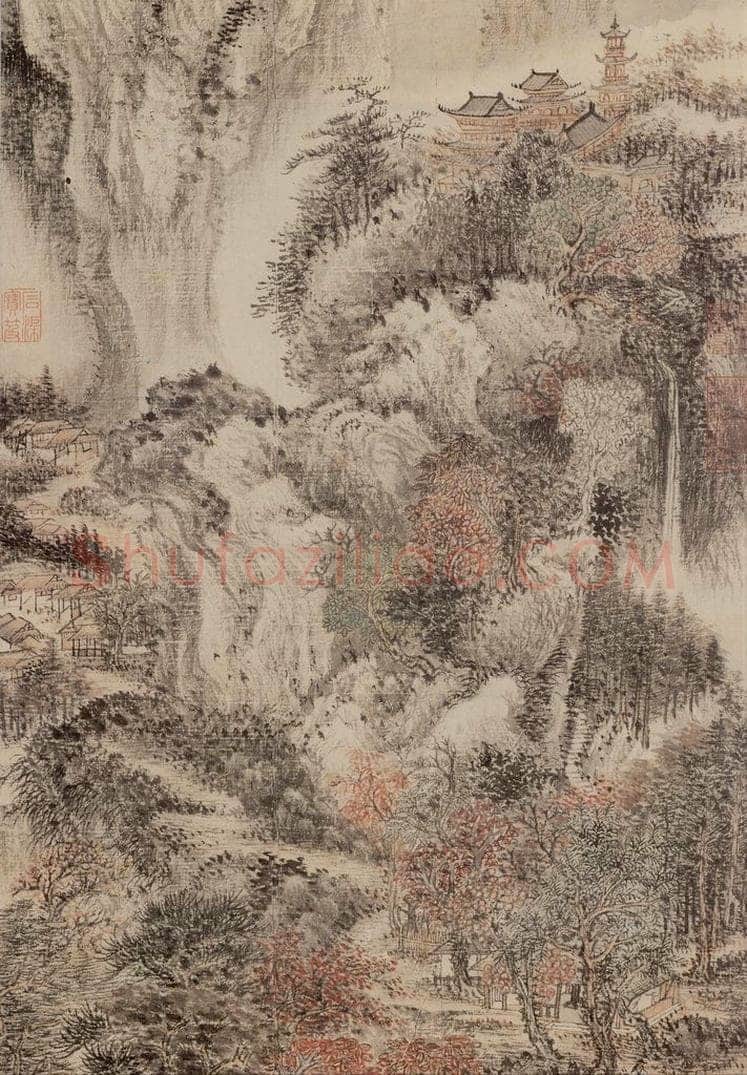 清 王翚 《临王维山阴霁雪图》 书画作品