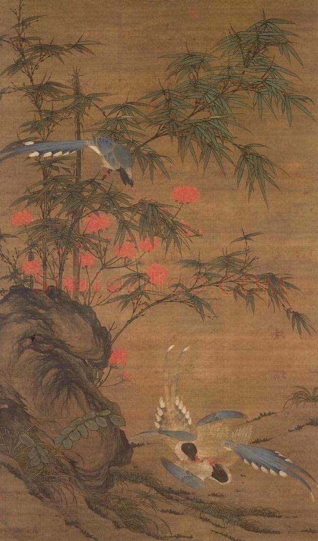 明朝 边文进 春花三喜 书画作品