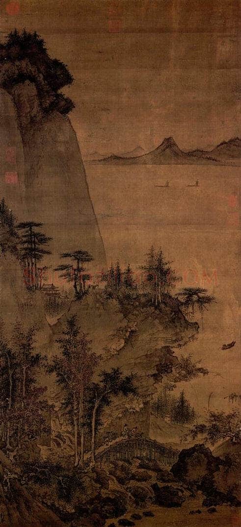 明朝 戴进 溪桥策蹇图 书画作品