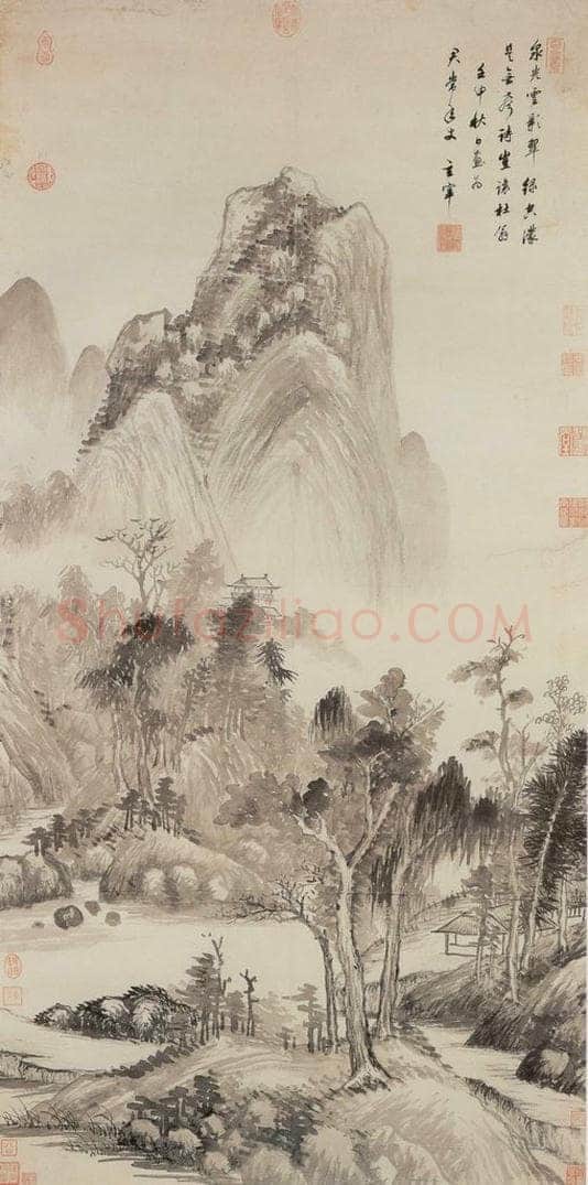 明朝 董其昌 泉光云影 书画作品