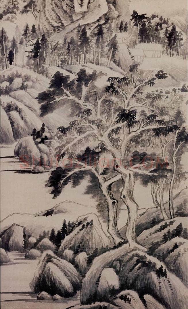明朝 董其昌 夏木垂阴图 书画作品
