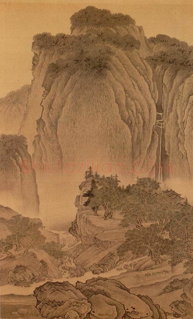 明朝 董其昌 倣宋元人缩本画及跋 书画作品