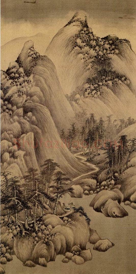 明朝 董其昌 倣宋元人缩本画及跋 书画作品