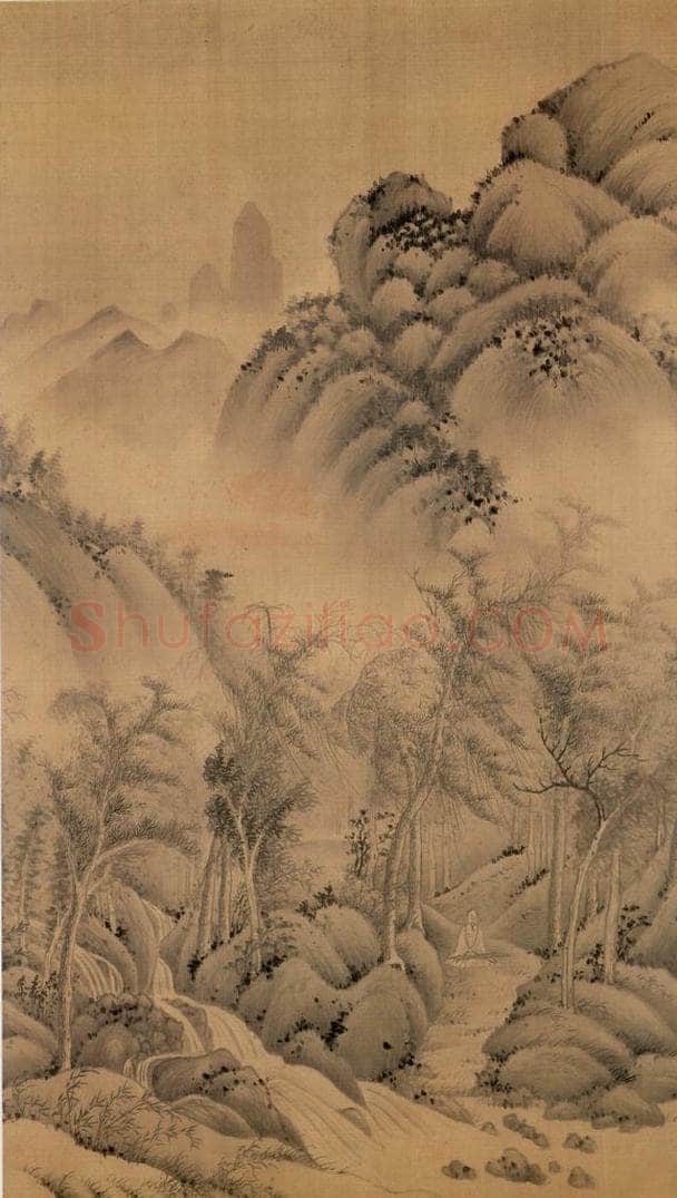 明朝 董其昌 倣宋元人缩本画及跋 书画作品