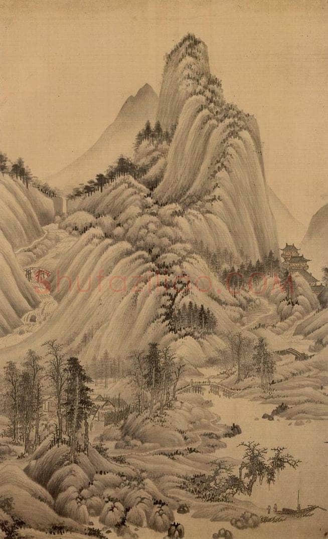明朝 董其昌 倣宋元人缩本画及跋 书画作品