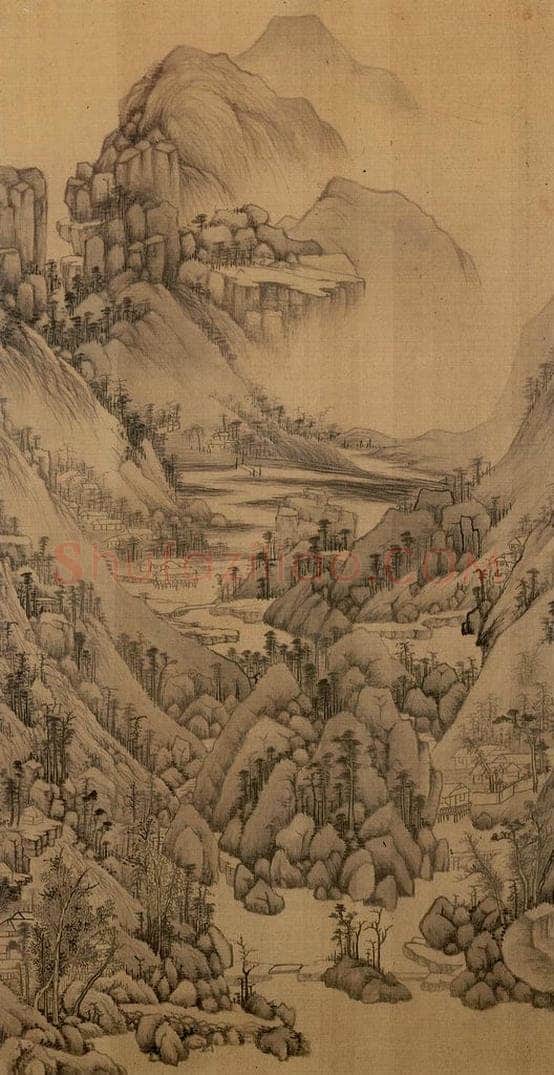 明朝 董其昌 倣宋元人缩本画及跋 书画作品