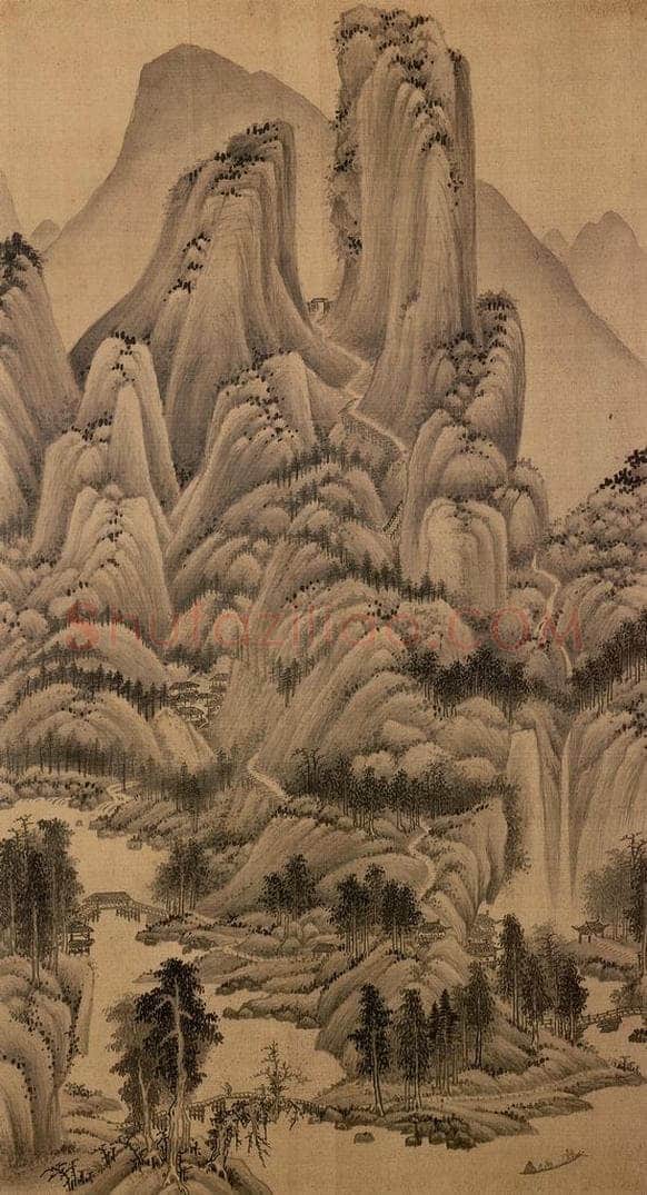 明朝 董其昌 倣宋元人缩本画及跋 书画作品