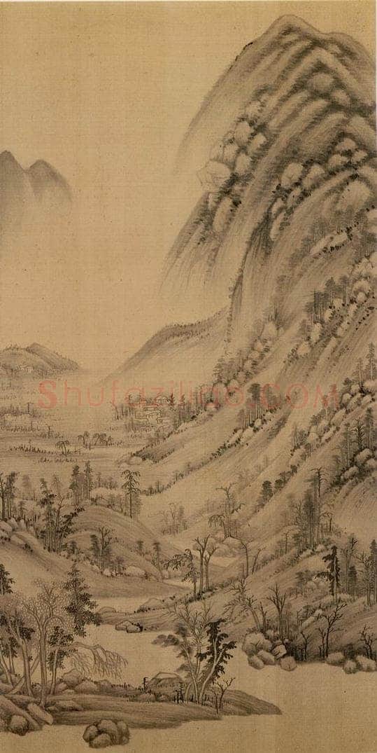 明朝 董其昌 倣宋元人缩本画及跋 书画作品