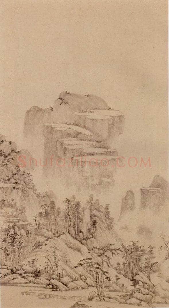 明朝 董其昌 倣宋元人缩本画及跋 书画作品