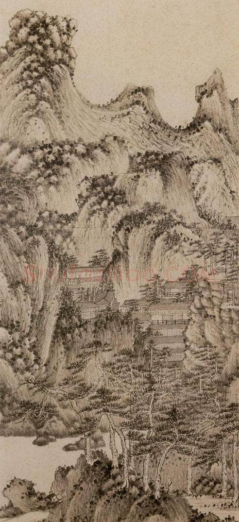 明朝 董其昌 倣宋元人缩本画及跋 书画作品