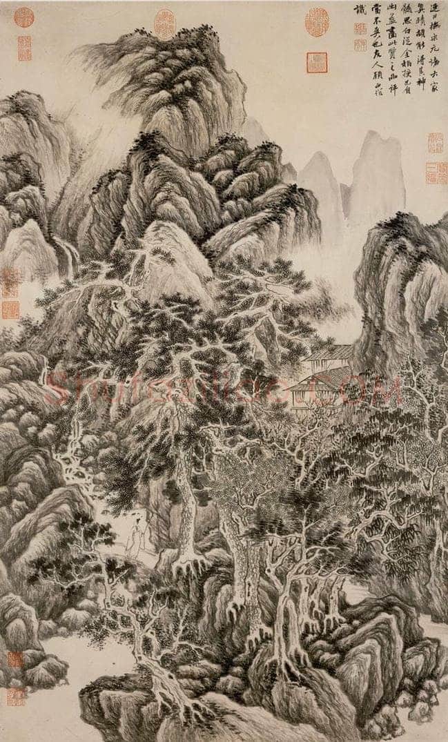 明朝 顾正谊 山水 书画作品