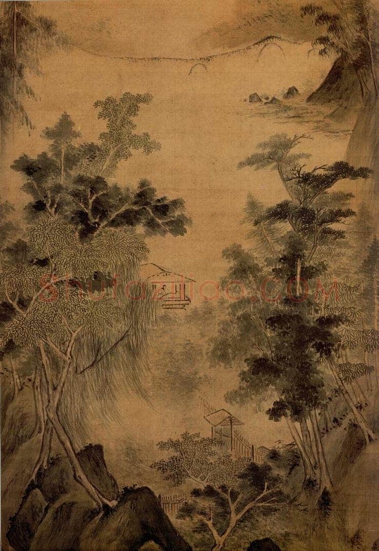 明朝 赵左 寒江草阁 书画作品