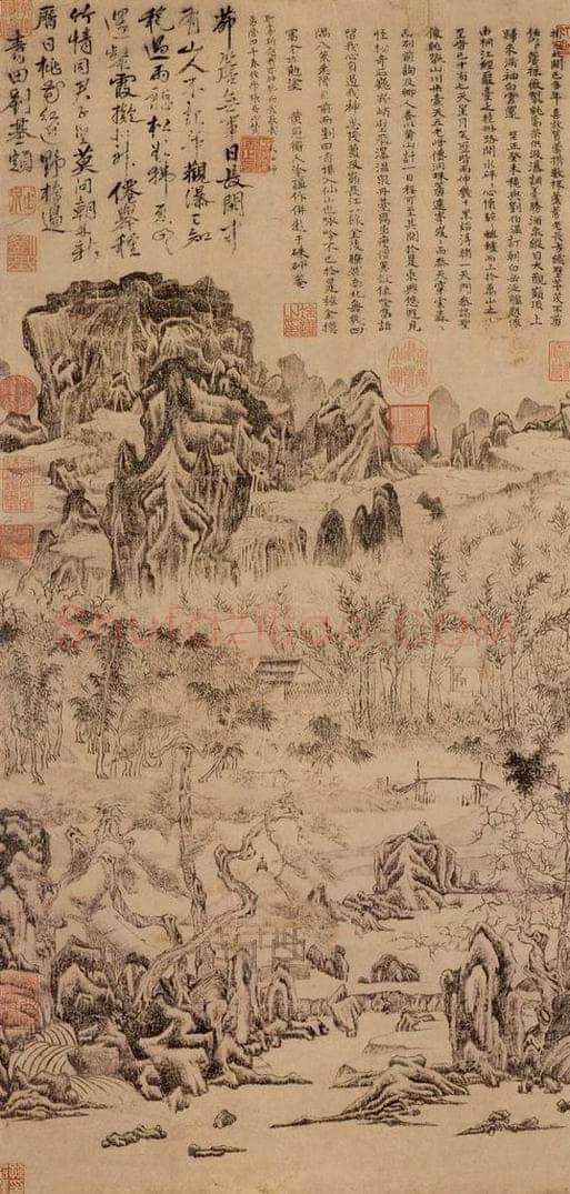 明朝 冷谦 白岳图 书画作品