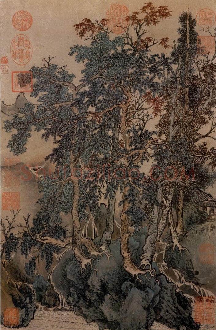 清 王翬 秋林图 书画作品