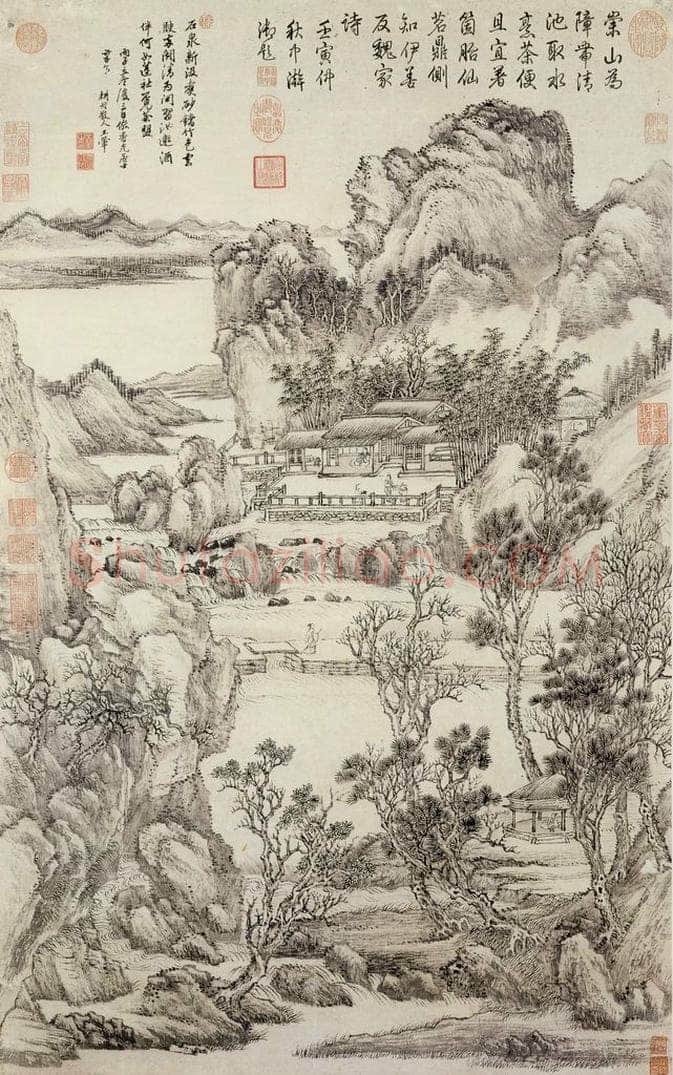 清 王翬 书画泉试茗 书画作品